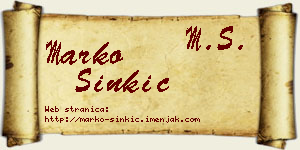 Marko Sinkić vizit kartica